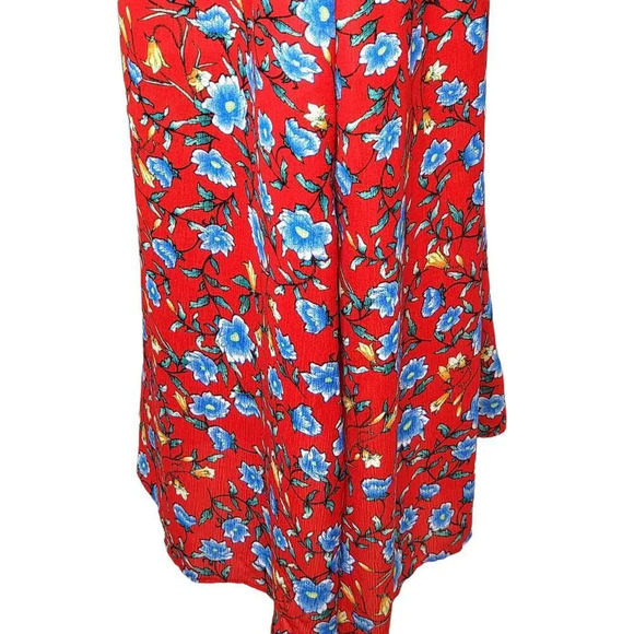 VERSE Womens Floral Boho Blouson Spaghetti Strap Maxi Dress Size XL Red Blue - Picture 14 of 16